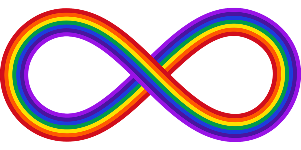 Símbolo infinito multicolor. Es el símbolo que representa la neurodiversidad.